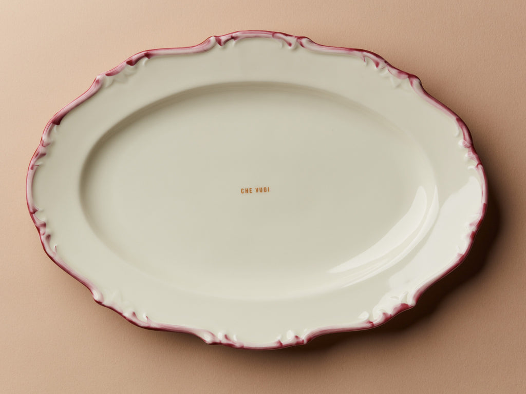 Secondi Teller Oval 32 cm Barock Raspberry Che Vuoi