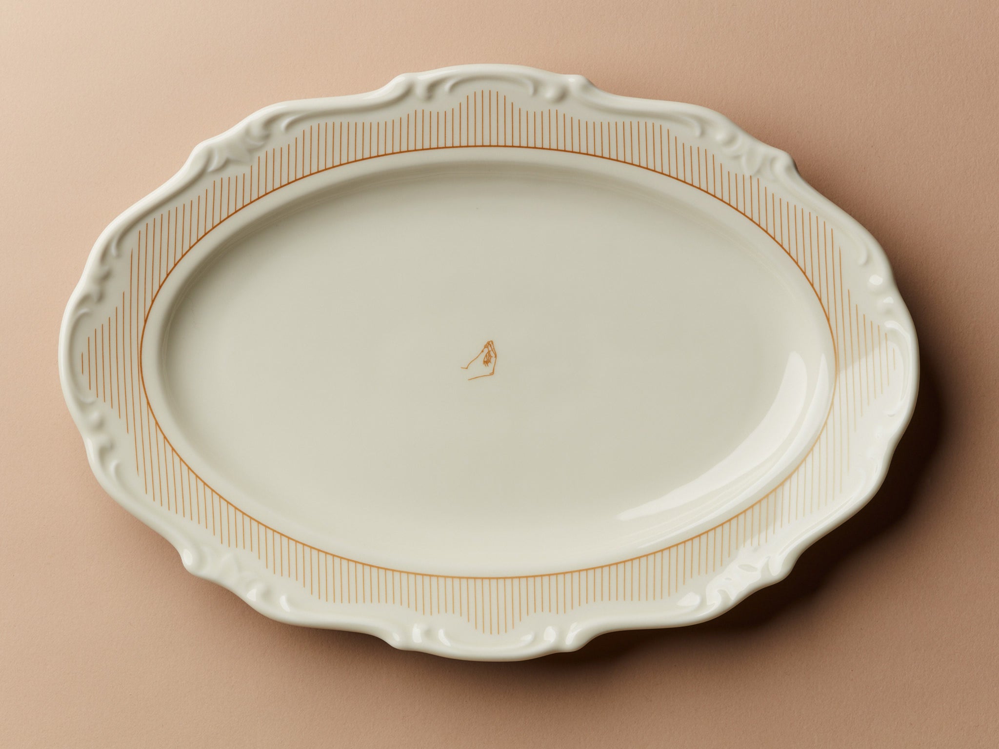 Secondi Teller Oval 32 cm Barock Stripe Gold Che Vuoi