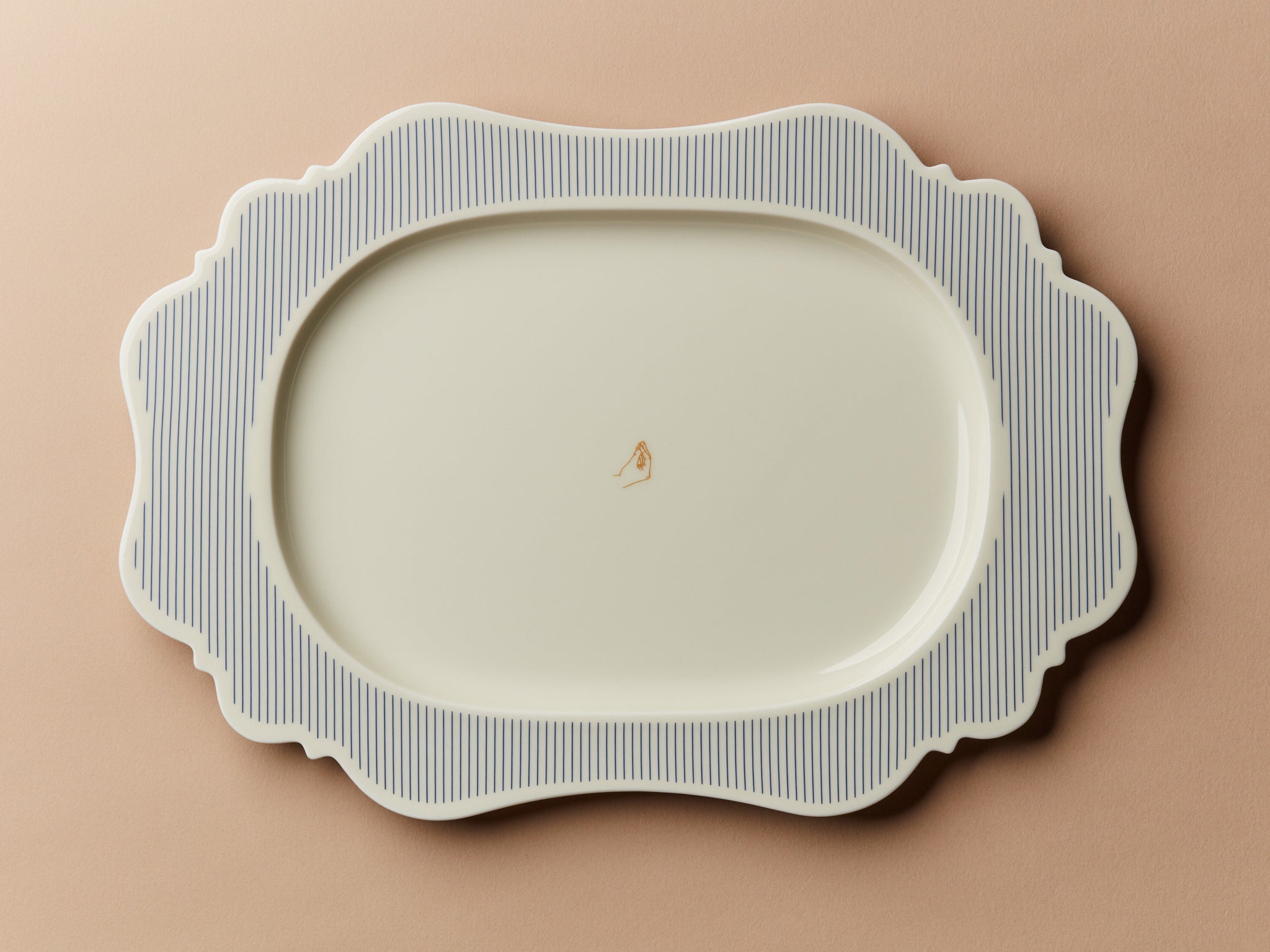Secondi Teller 35 cm Oval Taste Stripe Blue Che Vuoi
