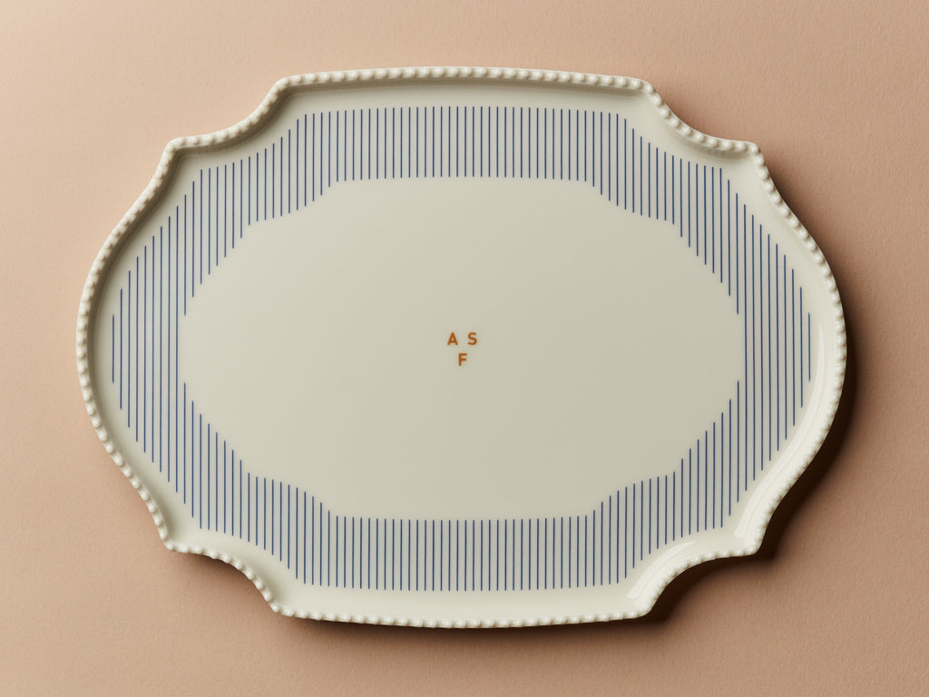 Secondi Teller 27 cm Oval Taste Stripe Blue ASF