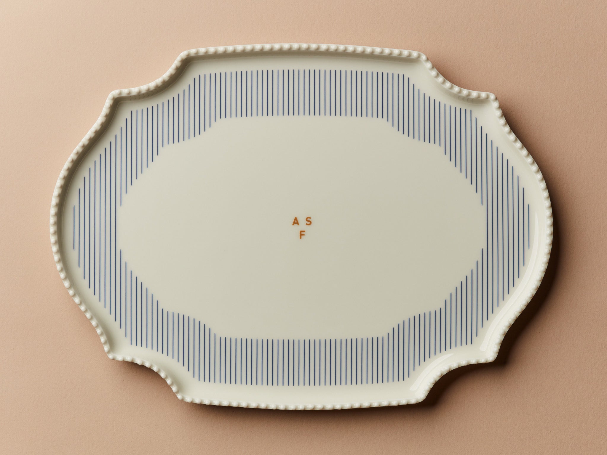 Secondi Teller 27 cm Oval Taste Stripe Blue ASF